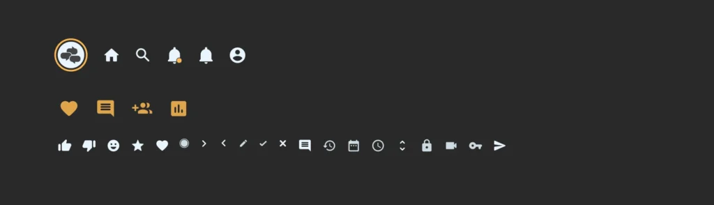 UI icon set used on the Collective Stories app.